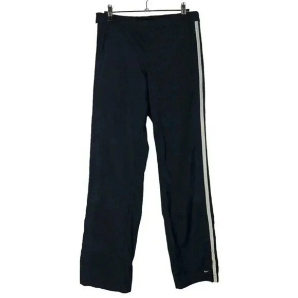 Nike Vintage Navy Blue White Stripe Straight Leg Athletic Pants S - Picture 1 of 4